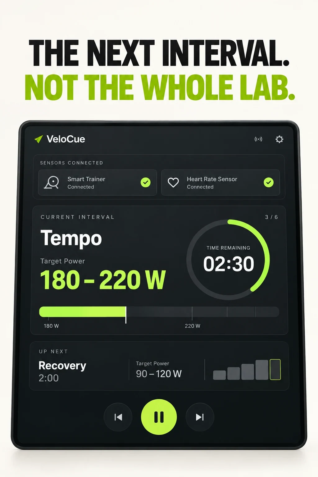 AI concept for fictional VeloCue showing an editable weekly cycling goal