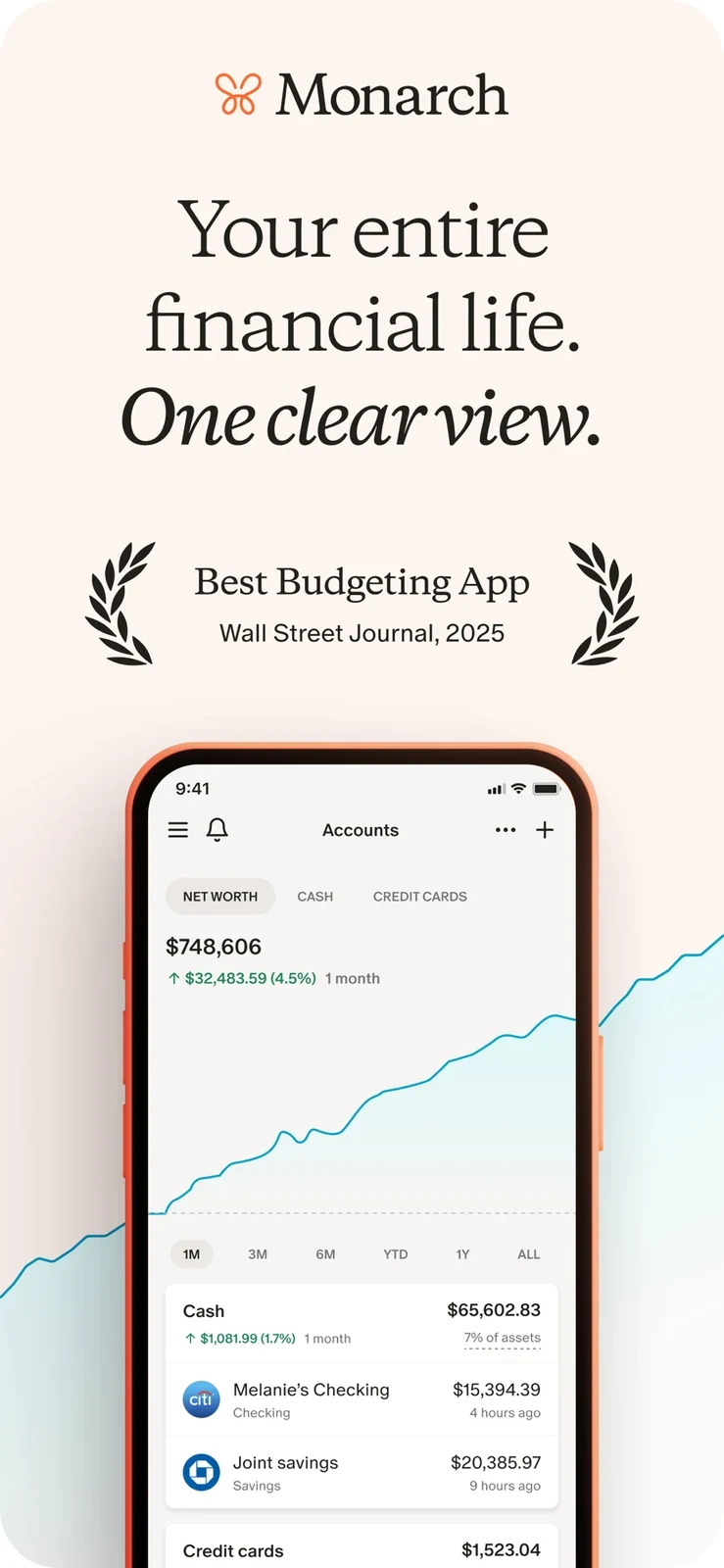 Monarch: net-worth account view below broad positioning and an award claim