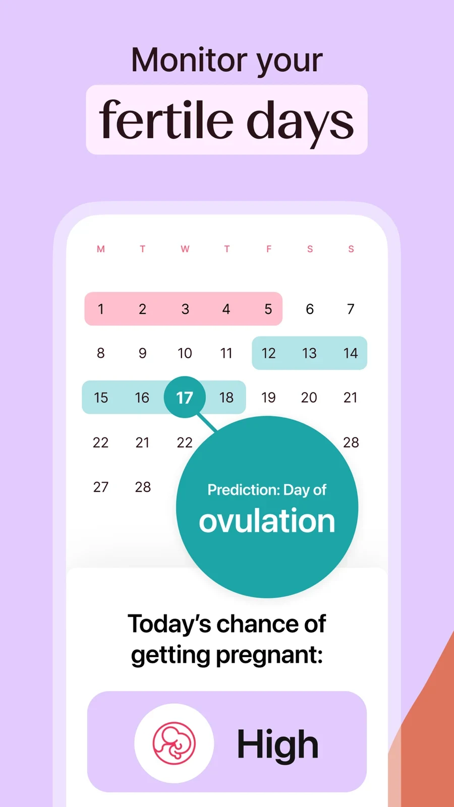 Flo: fertility calendar with labeled prediction