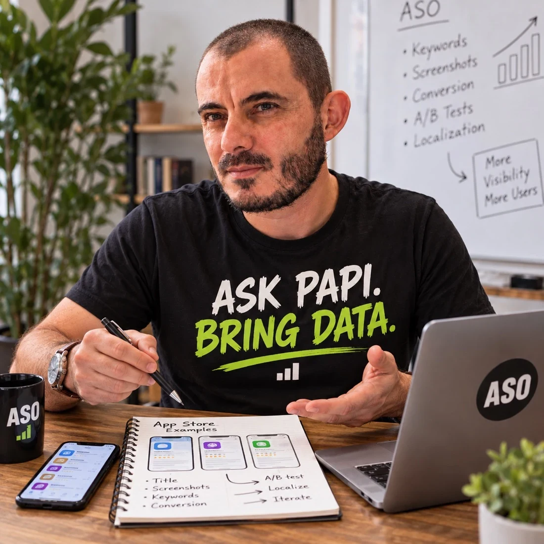 Gabriel Machuret reviewing an ASO consulting brief and app strategy