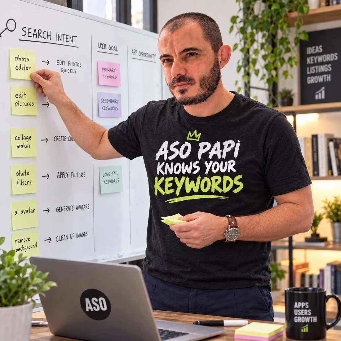 Gabriel Machuret reviewing app research and localization decisions at work