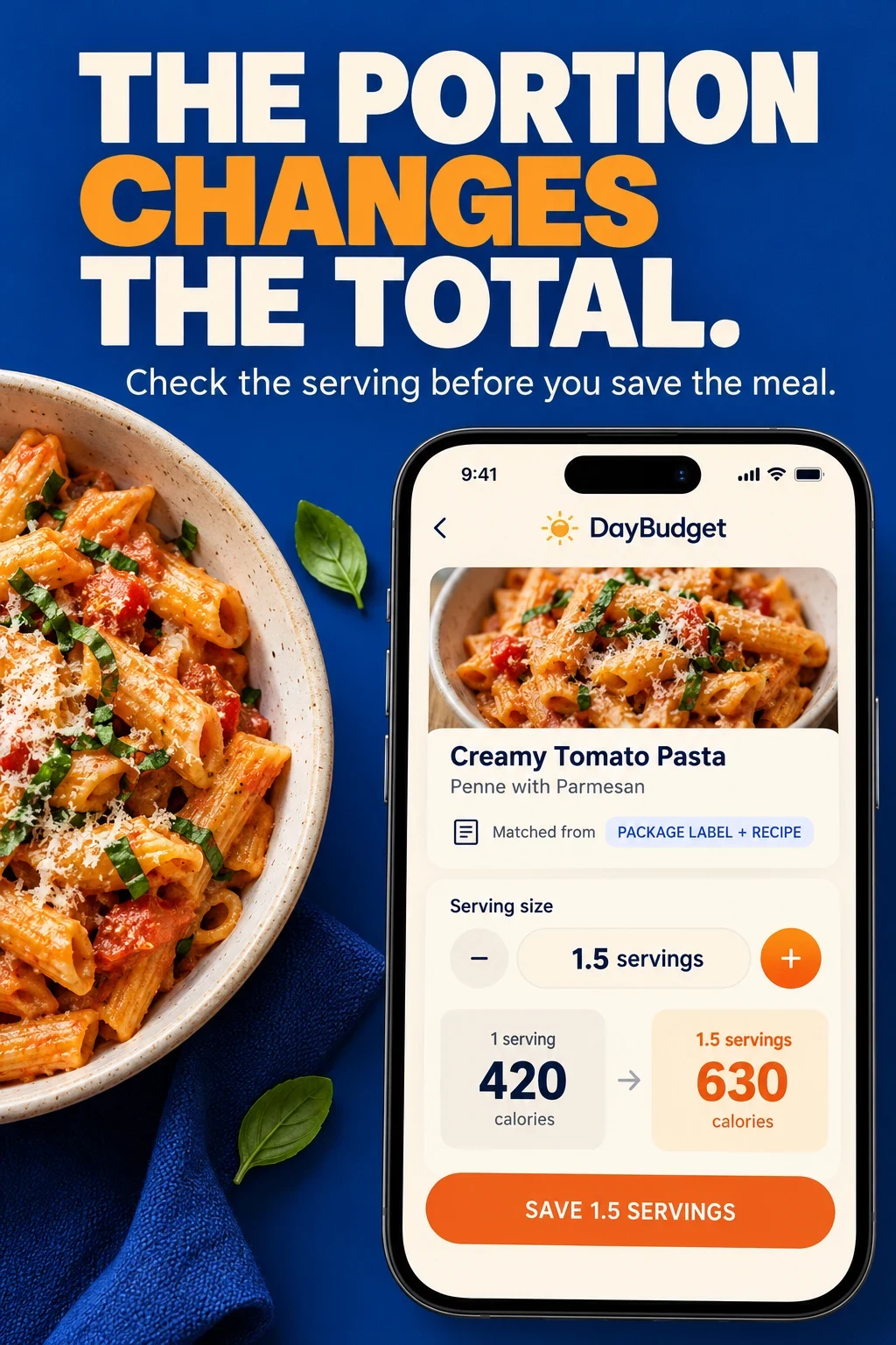 Fictional DayBudget calorie-tracking concept