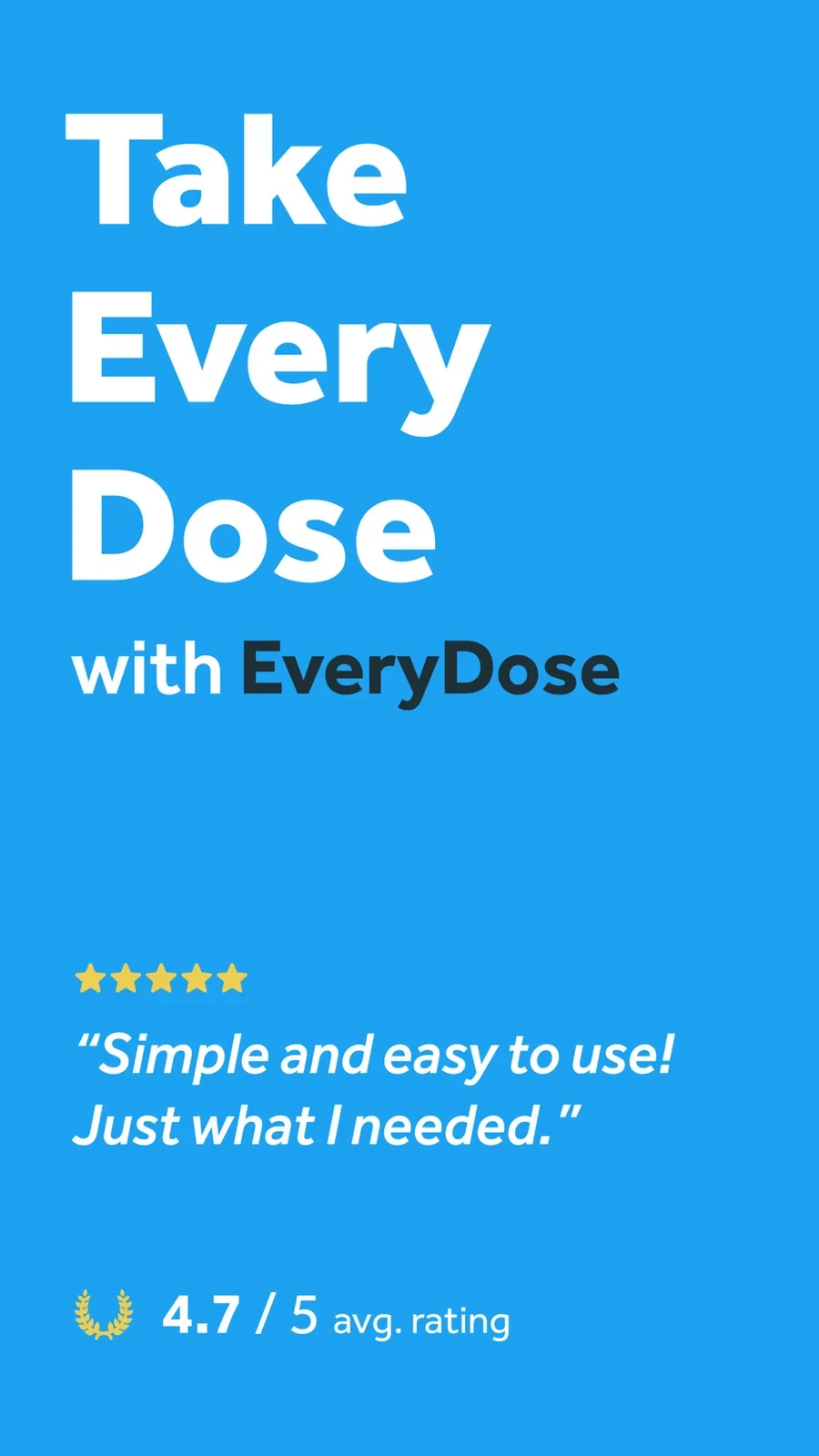 EveryDose medication app screenshot 1; full-size source artwork