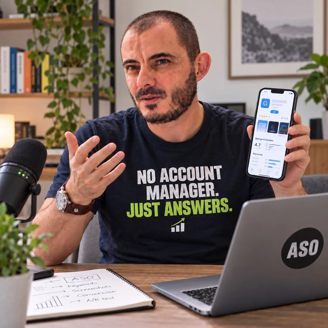 Gabriel working directly on an app consulting project