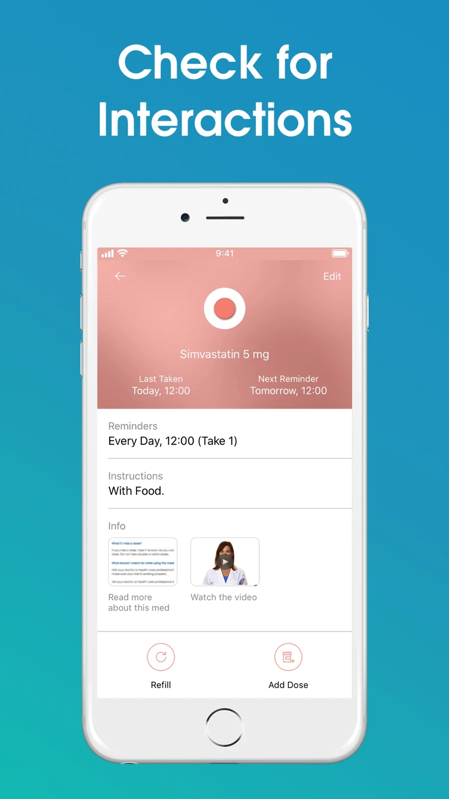 Medisafe medication app screenshot 3; full-size source artwork
