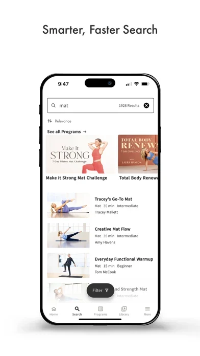 Pilates Anytime App Store screenshot 3; select to inspect full size