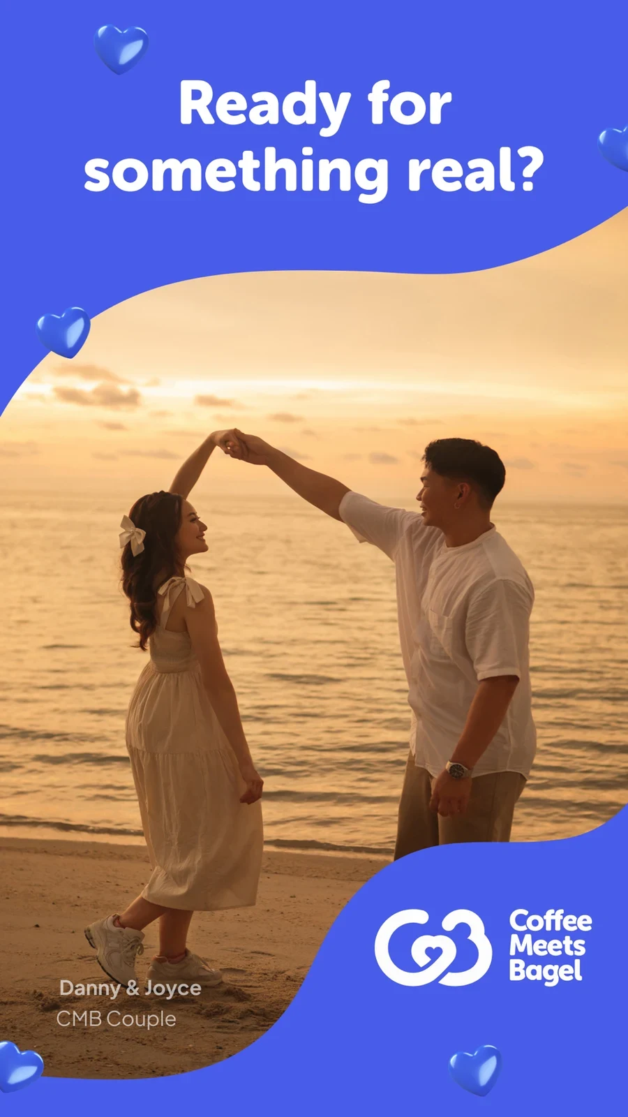 Coffee Meets Bagel: Dating App, panel 1: A publisher-attributed couple image leads the sequence.