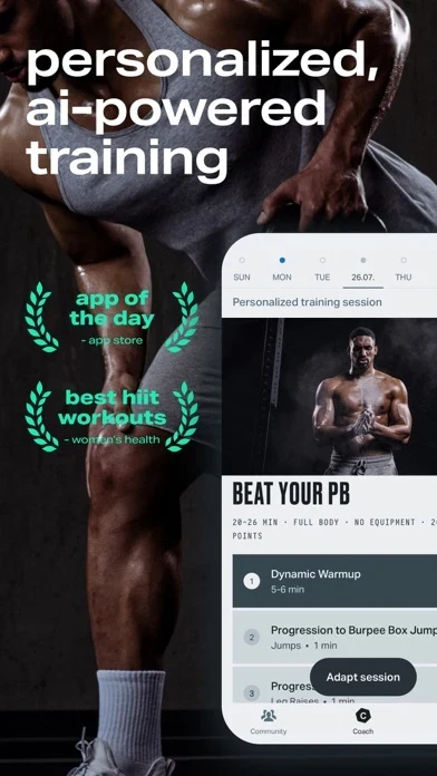 Freeletics App Store screenshot 1; select to inspect full size