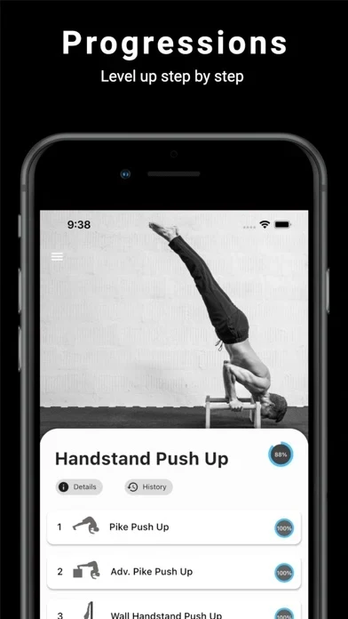 Thenics App Store screenshot 2; select to inspect full size