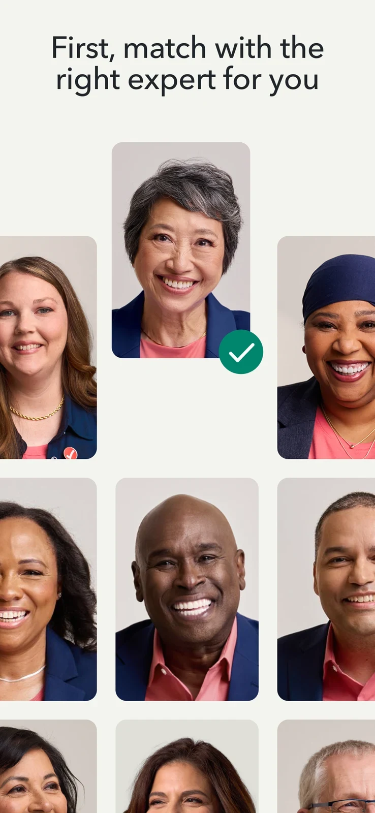 TurboTax: expert portraits with matching headline