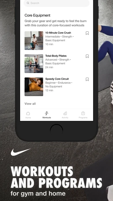 Nike Training Club App Store screenshot 1; select to inspect full size