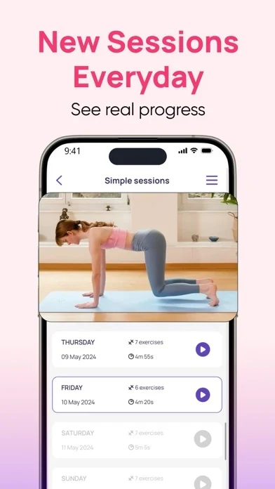 5 Minute Pilates App Store screenshot 4; select to inspect full size