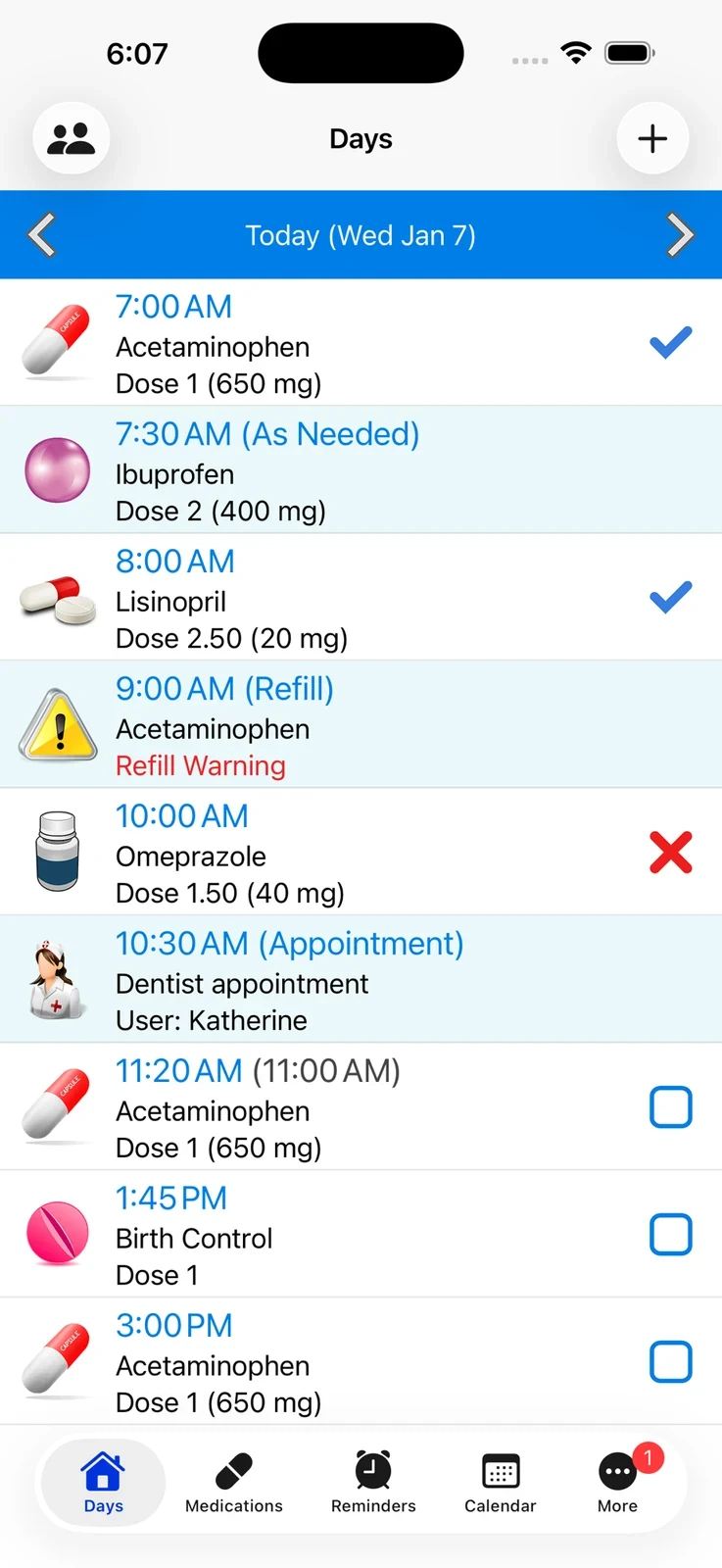 Pill Reminder — All in One medication app screenshot 1; full-size source artwork