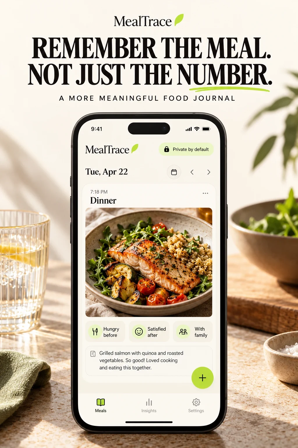 Fictional MealTrace food-logging concept