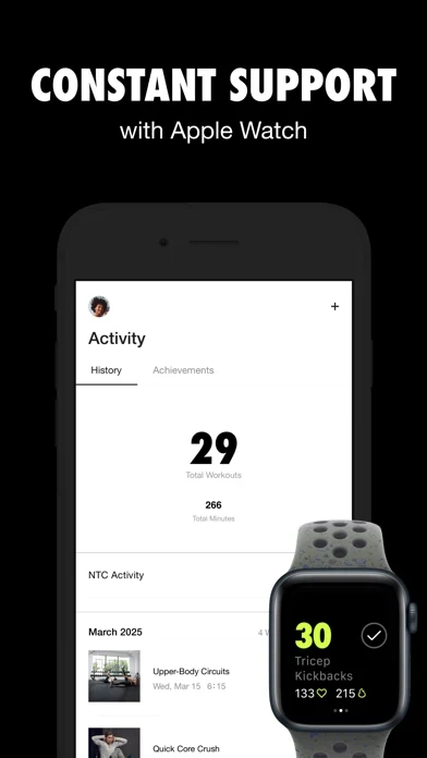 Nike Training Club App Store screenshot 4; select to inspect full size