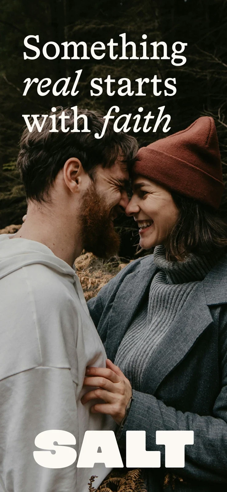 SALT - Christian Dating App, panel 1: A couple introduces a faith-led promise.