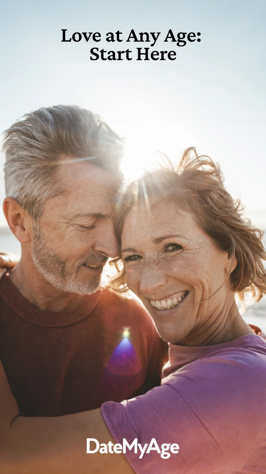 DateMyAge Mature Connections, panel 1: A couple sets the emotional tone.