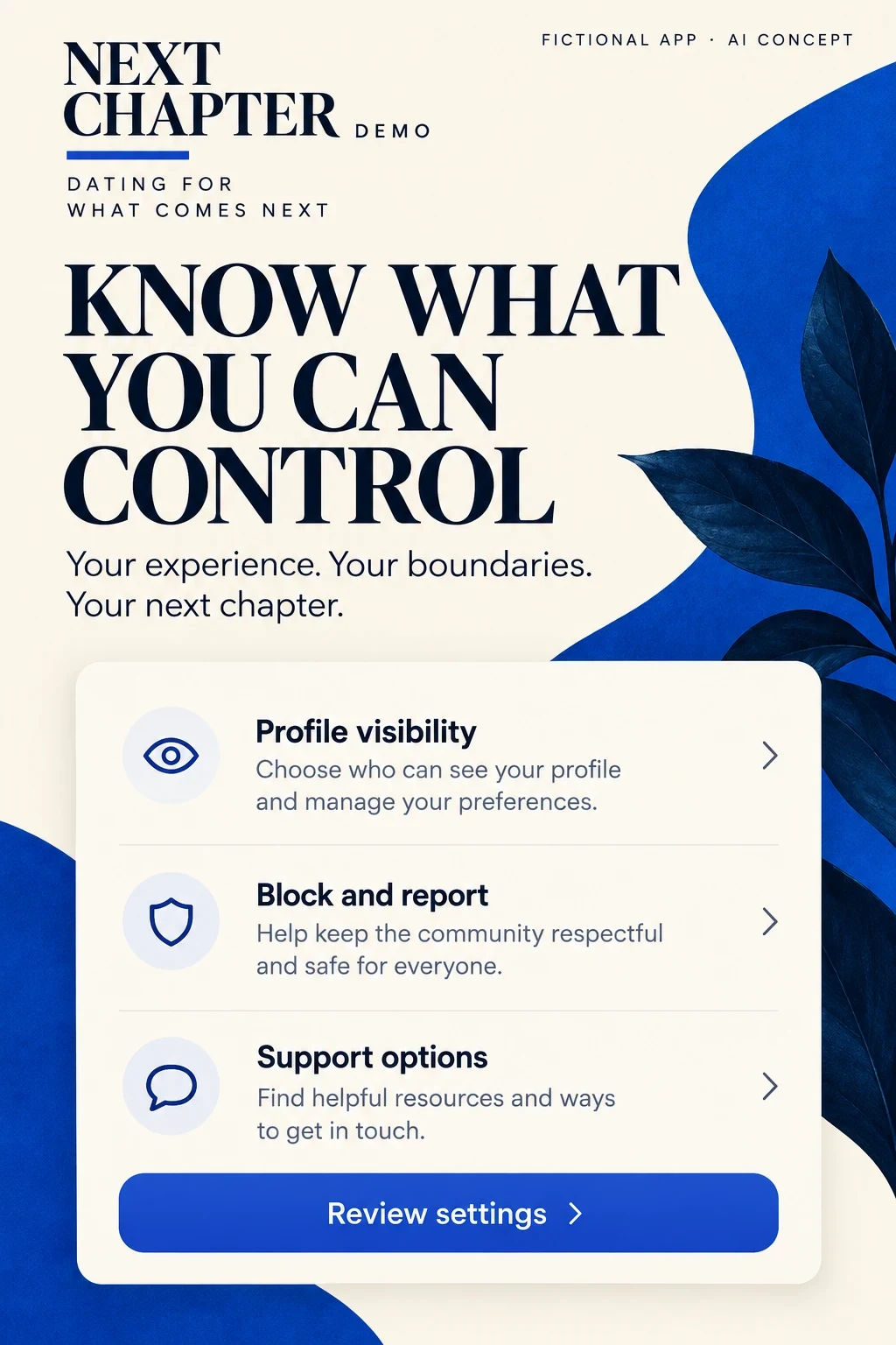 Fictional visibility, location and report controls