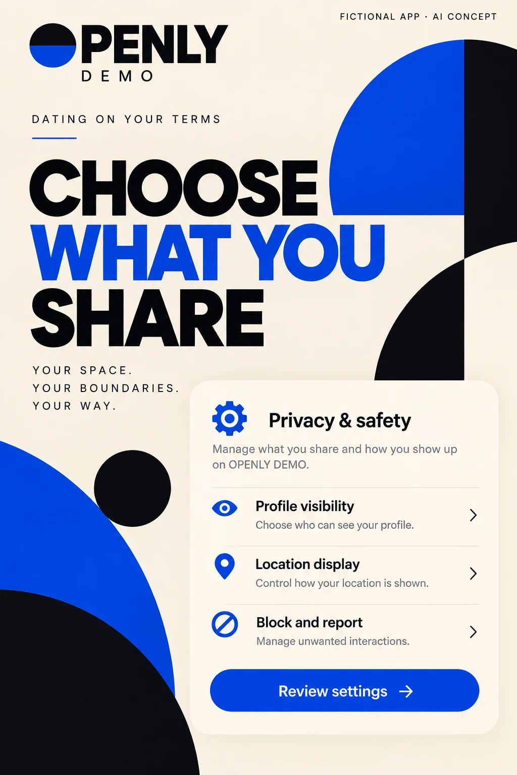 Fictional visibility, location and report controls