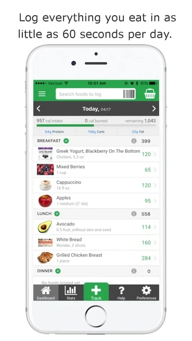 Nutritionix Track App Store screenshot 1