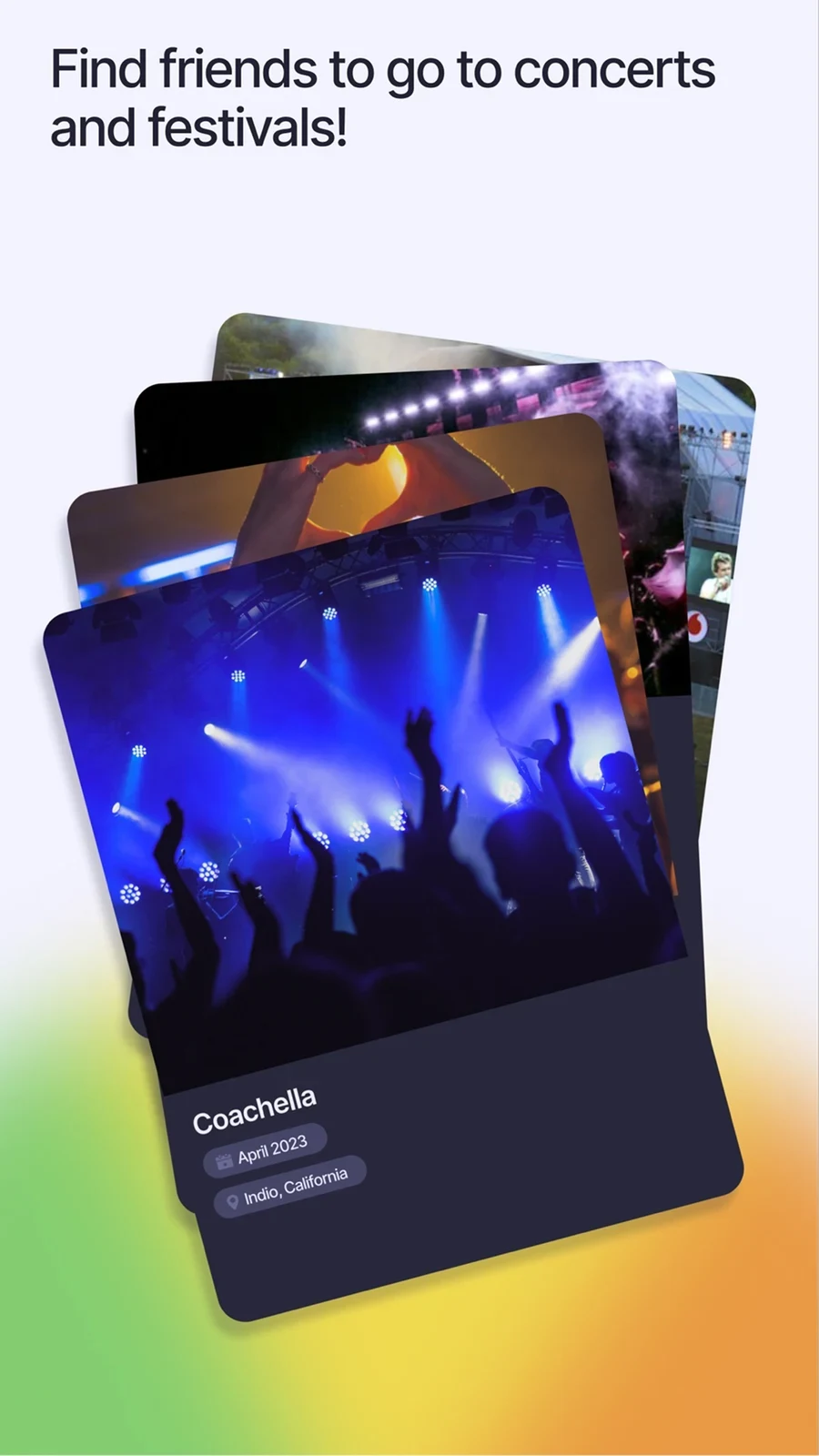 Turn-Up, panel 4: Concert imagery introduces a friendship use case.