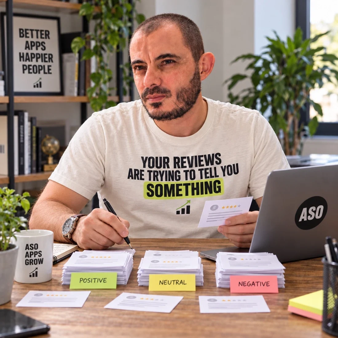 Gabriel working on finding aso seed keywords at his ASO workspace